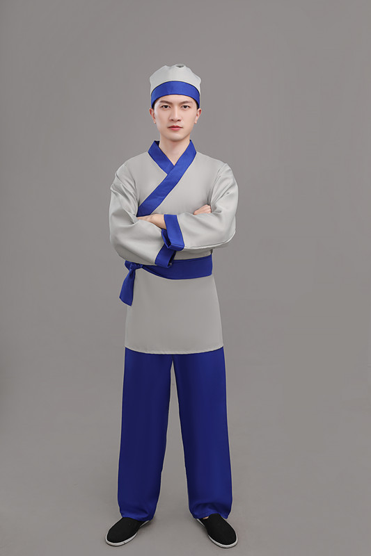 古代店小二服装成人古装汉服话剧家丁佣人茶楼酒店跑堂工作演出服 a款