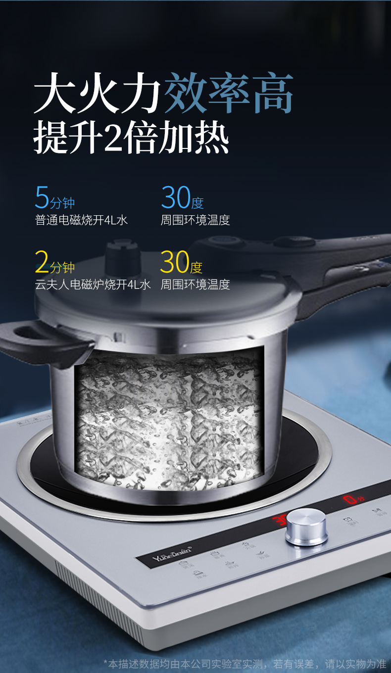 云夫人凹面电磁炉家用大功率多功能电池炉商用爆炒新款套装3000w云