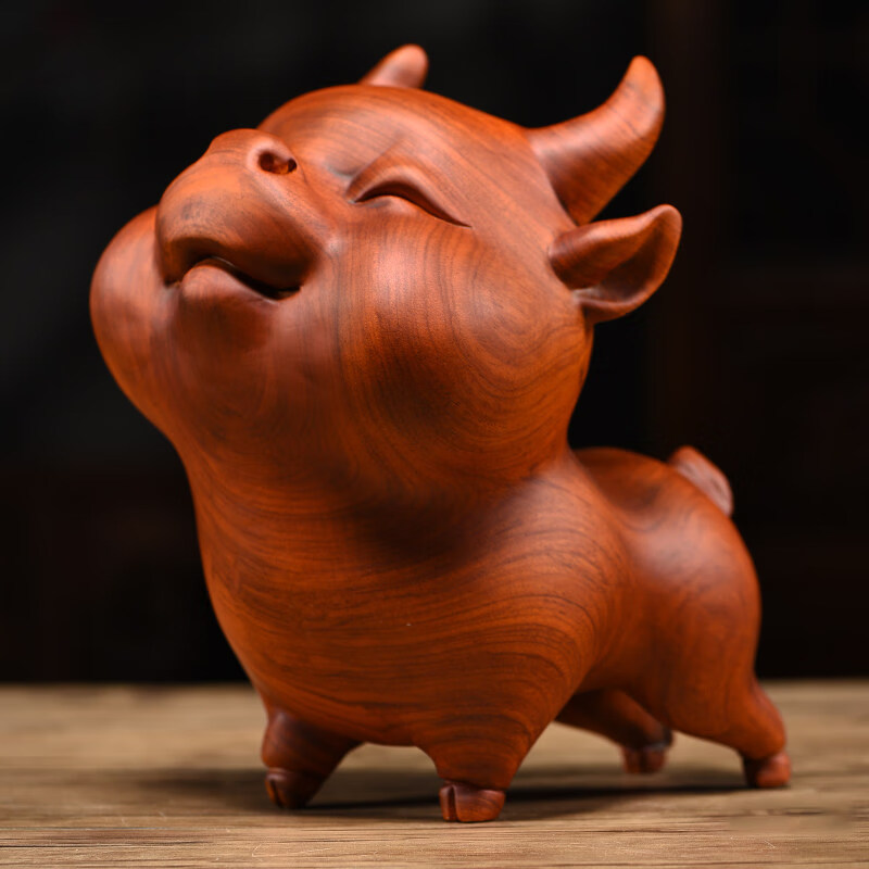办公室桌面开业装饰品送礼工艺品开业乔迁礼物牛气冲天长15cm无底座