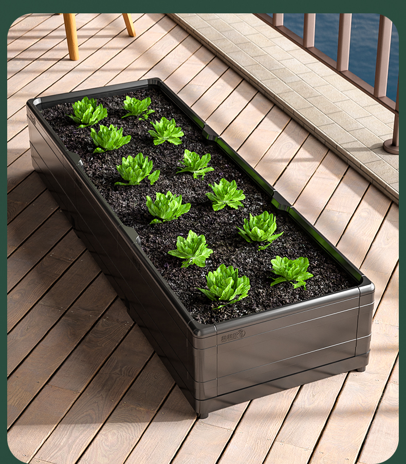 花箱种菜神器家庭阳台顶楼天台塑料花箱蔬菜专用种植箱长方形mdng 初
