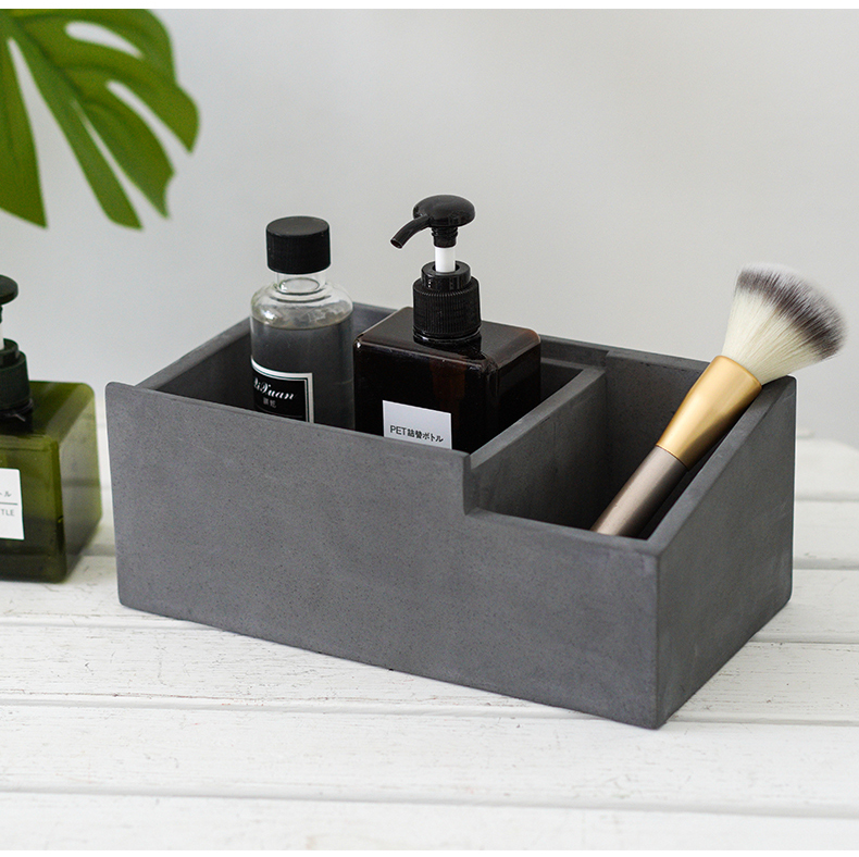 翻旧事北欧创意客厅桌面纸巾盒水泥抽纸盒遥控器收纳美式轻奢纸抽盒