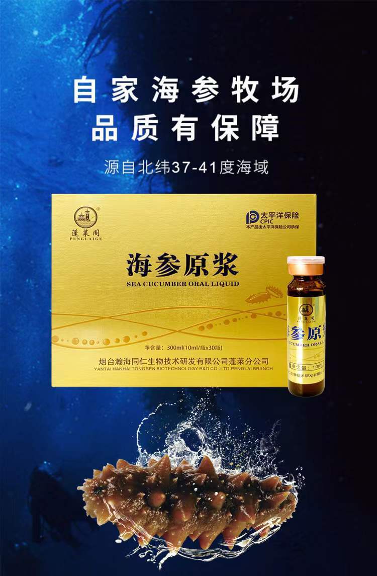 海参原浆 深奥宝中宝蓬莱有机念参堂修云庆男滋补即食 10盒300支