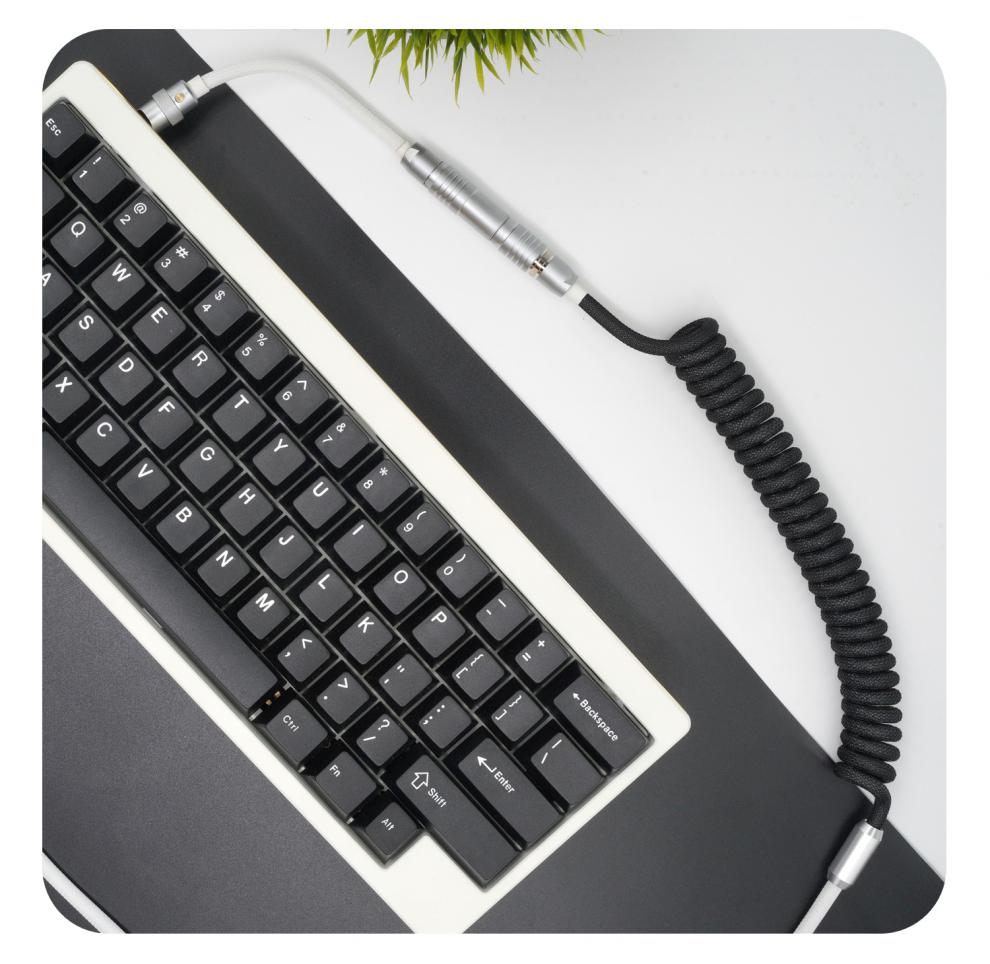 手工客制化机械键盘数据线gmk主题sp键帽线 简约黑白 键盘线mini-usb