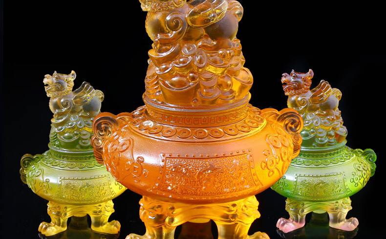 2021新品淘运阁鸿财大展一甲镇财财象高升吉祥宏琉璃摆件2021年吉祥物