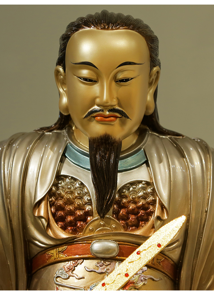 武当山真武大帝神像铜像家用道教北极真君摆件摆件88厘米真武大帝站款