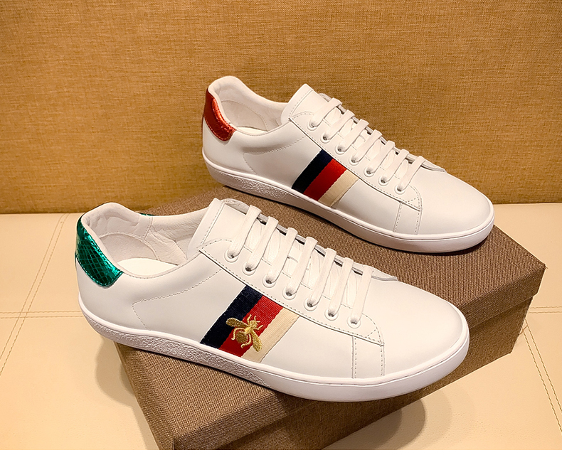 乔曼莎品牌女鞋刺绣小蜜蜂小白鞋男女情侣款板鞋2022新款夏季百搭真软