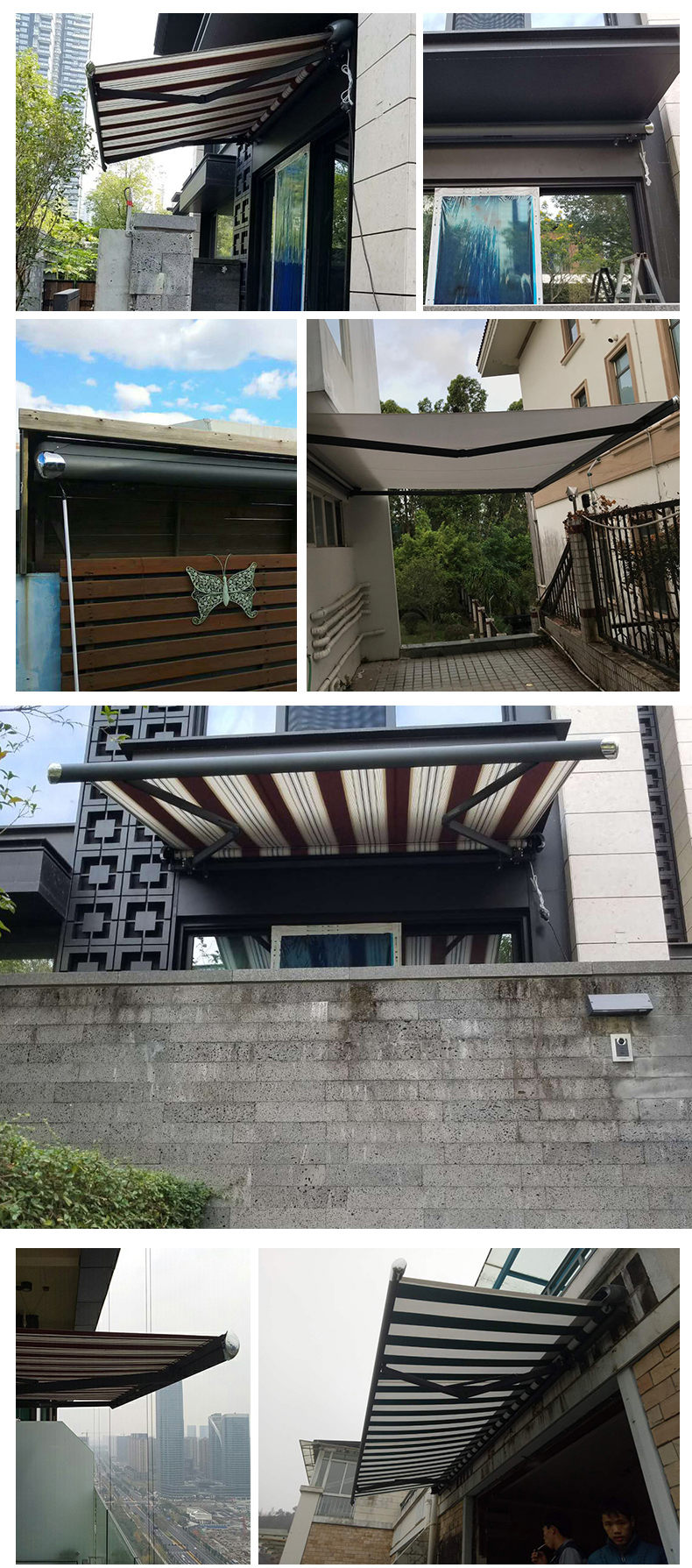 超市门口遮阳棚伸缩式户外铝合金折叠电动防雨棚遮阳棚伸缩式雨棚户外