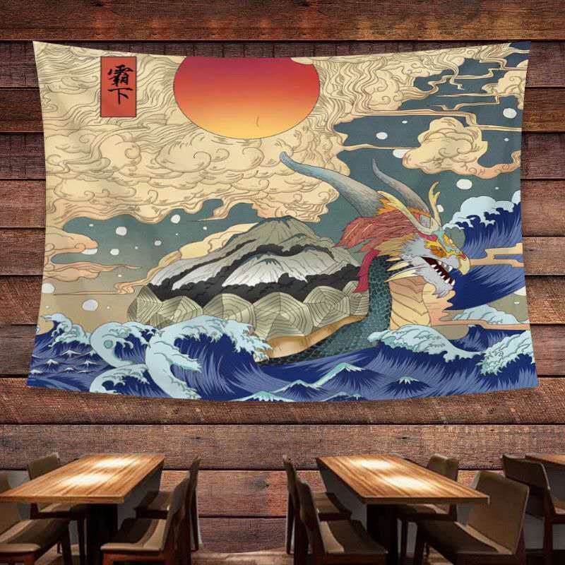 kankeirr日式挂布浮世绘般若直播间背景布宿舍房间卧室装扮装饰墙布