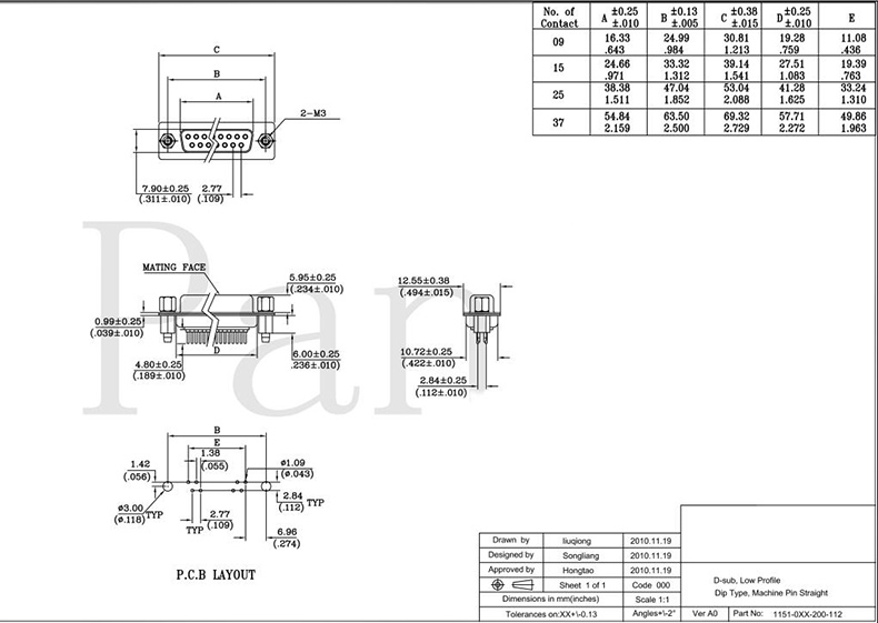 db15公母头镀金车针 dr15弯脚焊板母座90度直插15p并口带外壳 镀金