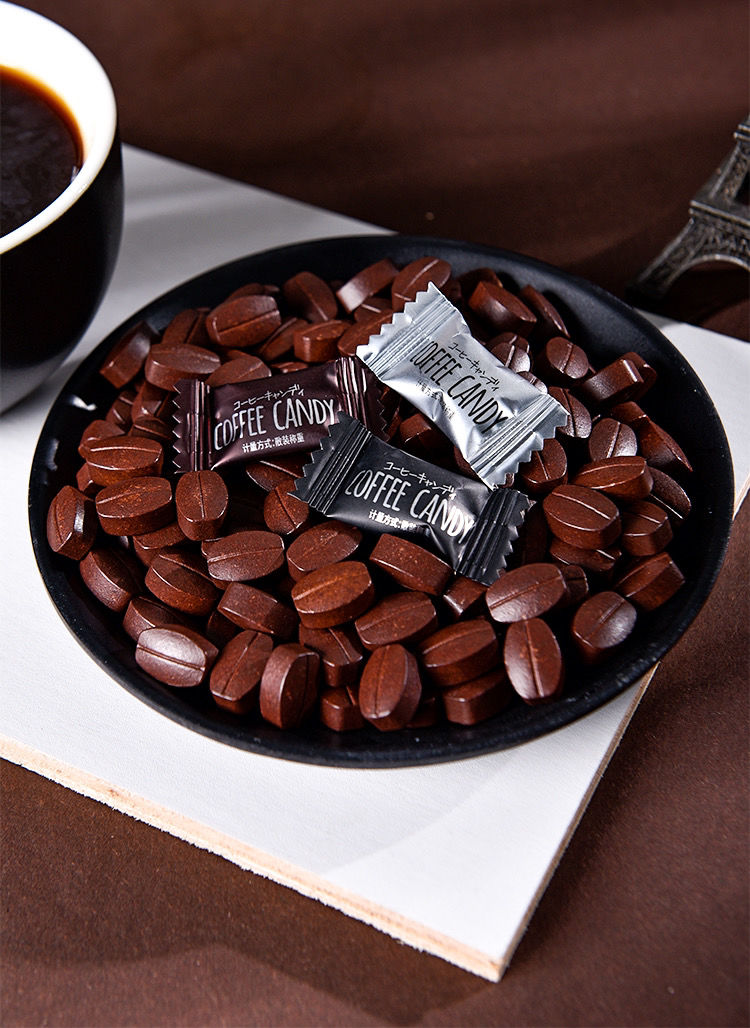 咖啡糖可嚼咖啡即食咖啡豆糖网红办公室食 榛子味 250克巨1包【图片