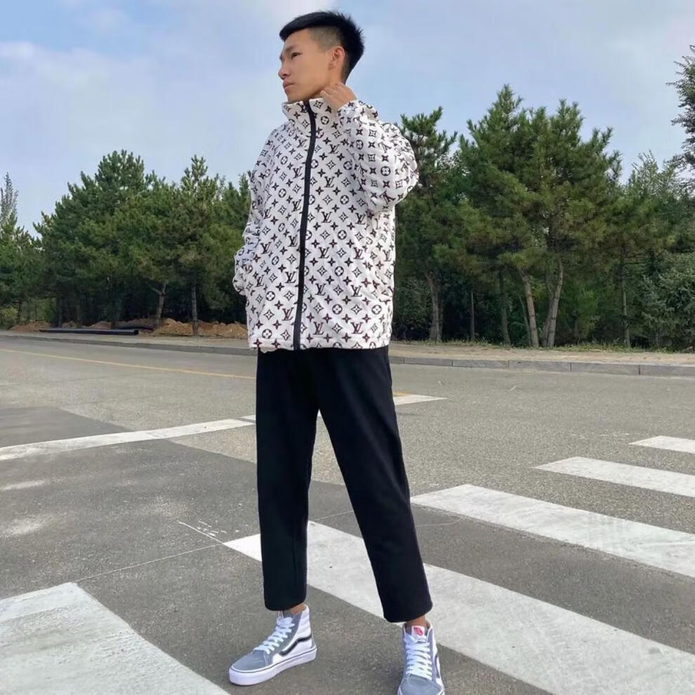 网红花百万色直筒裤九分裤男社会精神小伙休闲裤潮黑色高品质m85100斤