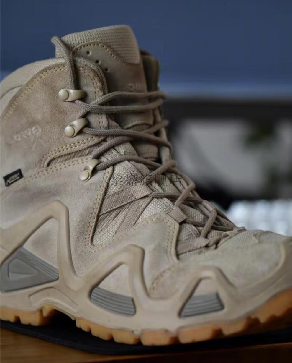 lowa德国登山鞋男军版男式战术靴低帮军版耐磨户外沙漠登山鞋l青灰高l