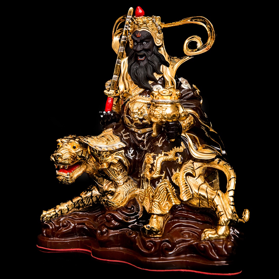 鎏金纯铜五路财神武财神赵公明神像中路财神爷摆件 高155厘米