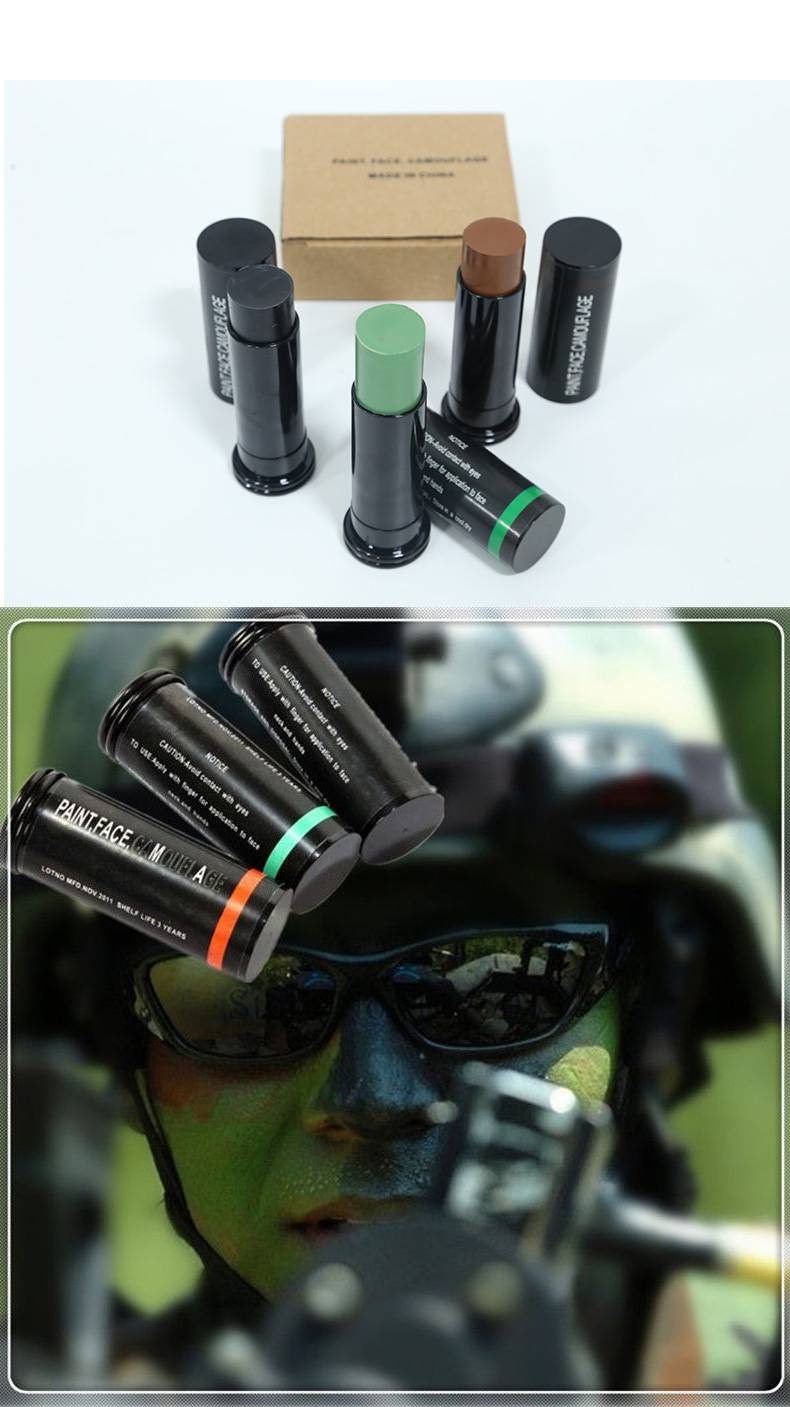 迷彩油 迷彩油战术涂脸油三色伪装油军迷脸部油彩舞台演出油棒画脸