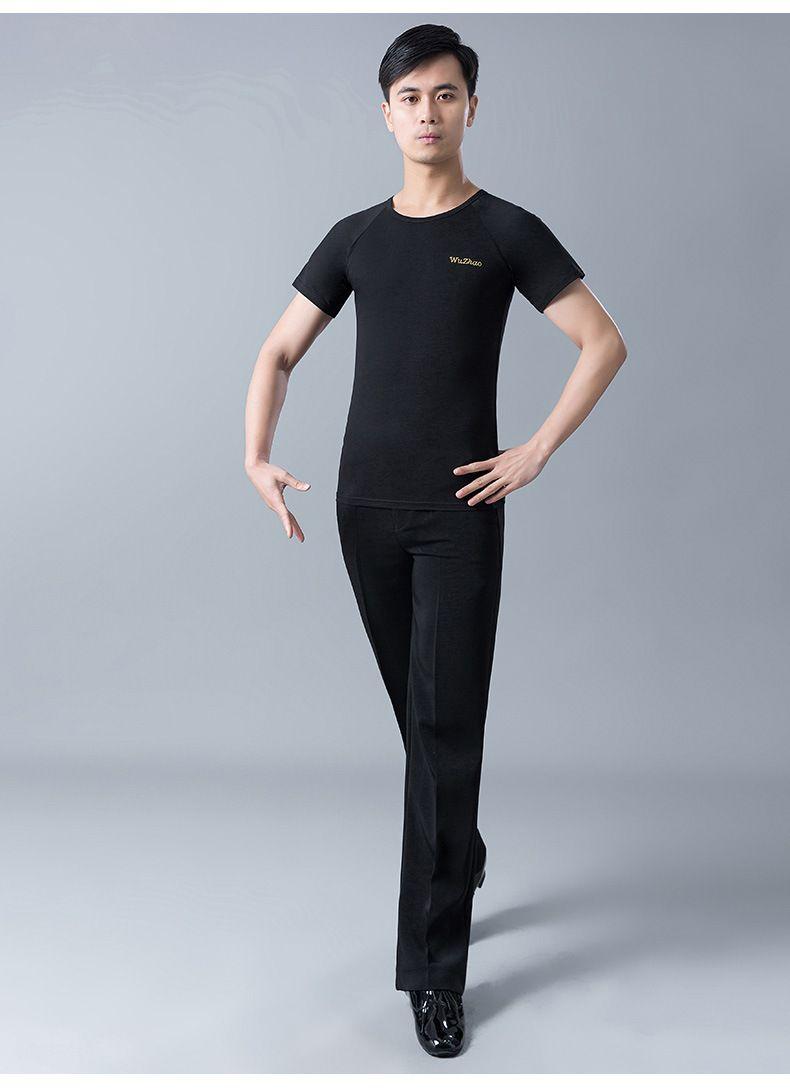 贝蒂涟怡拉丁舞裤男成人修身直筒黑色长裤交谊摩登国标舞蹈裤练功服装