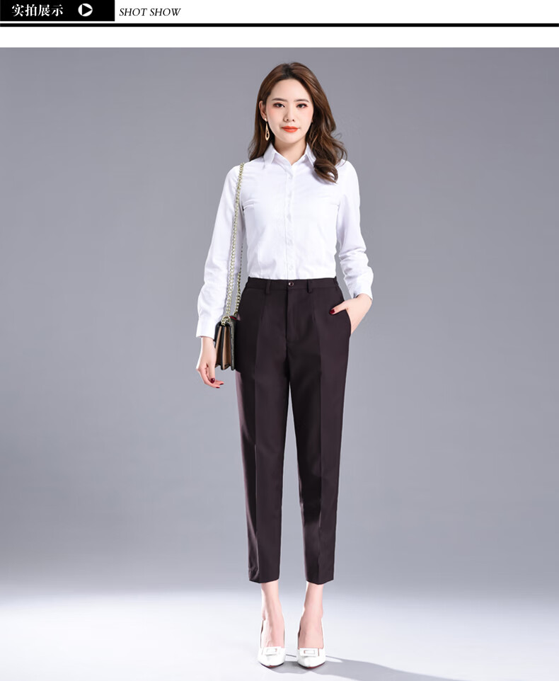 恒源祥22年冬装换新时尚女装咖啡色裤子招商银行女式西裤招行行服制服