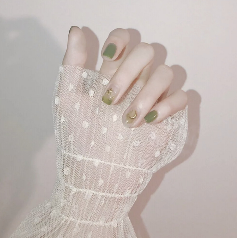 星空紫假指甲贴片成品可拆卸反复使用美甲甲片网红款持久防水美甲手工