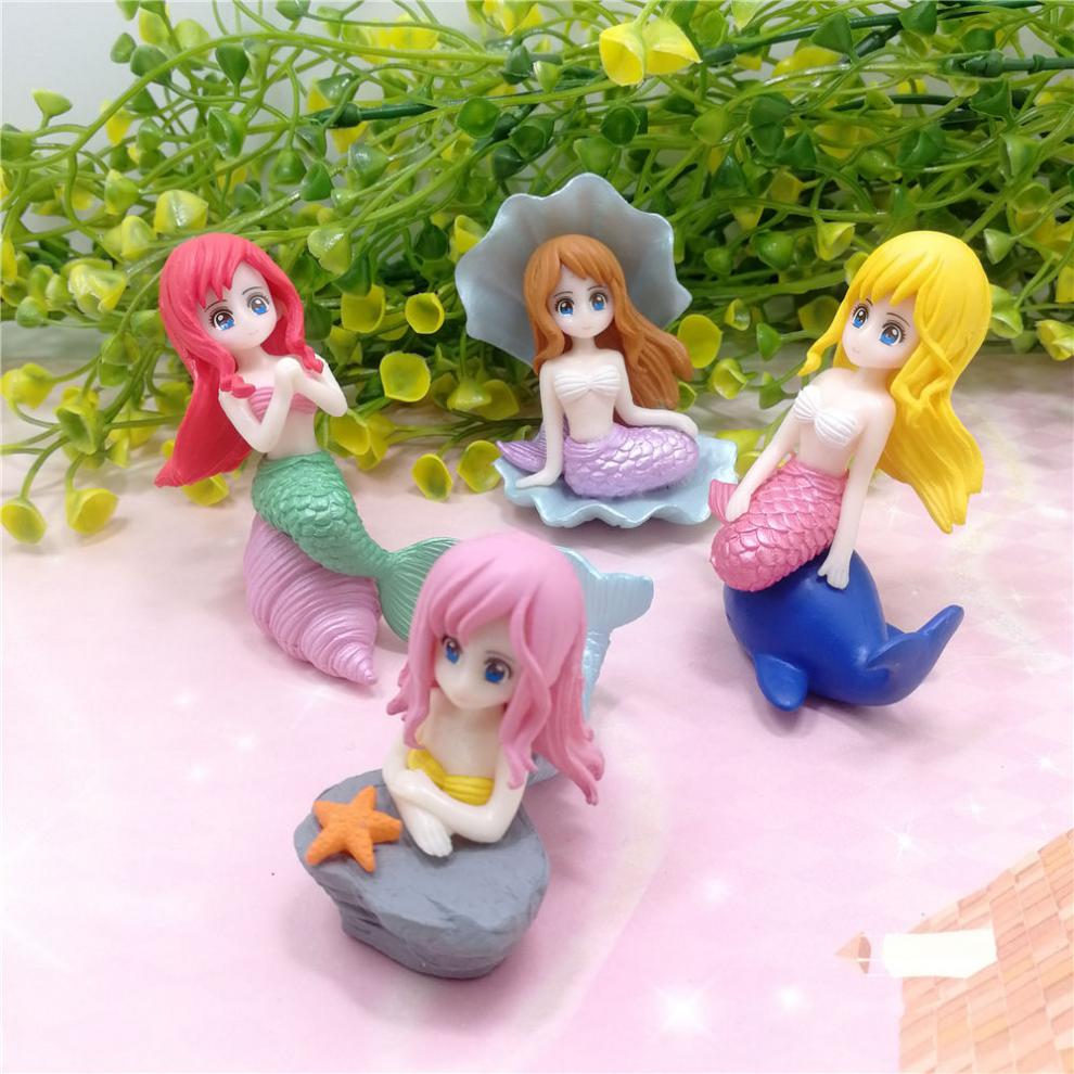 美人鱼公主盲盒玩偶公仔可爱鱼缸景观桌面汽车摆件闺蜜生日礼物鲸鱼