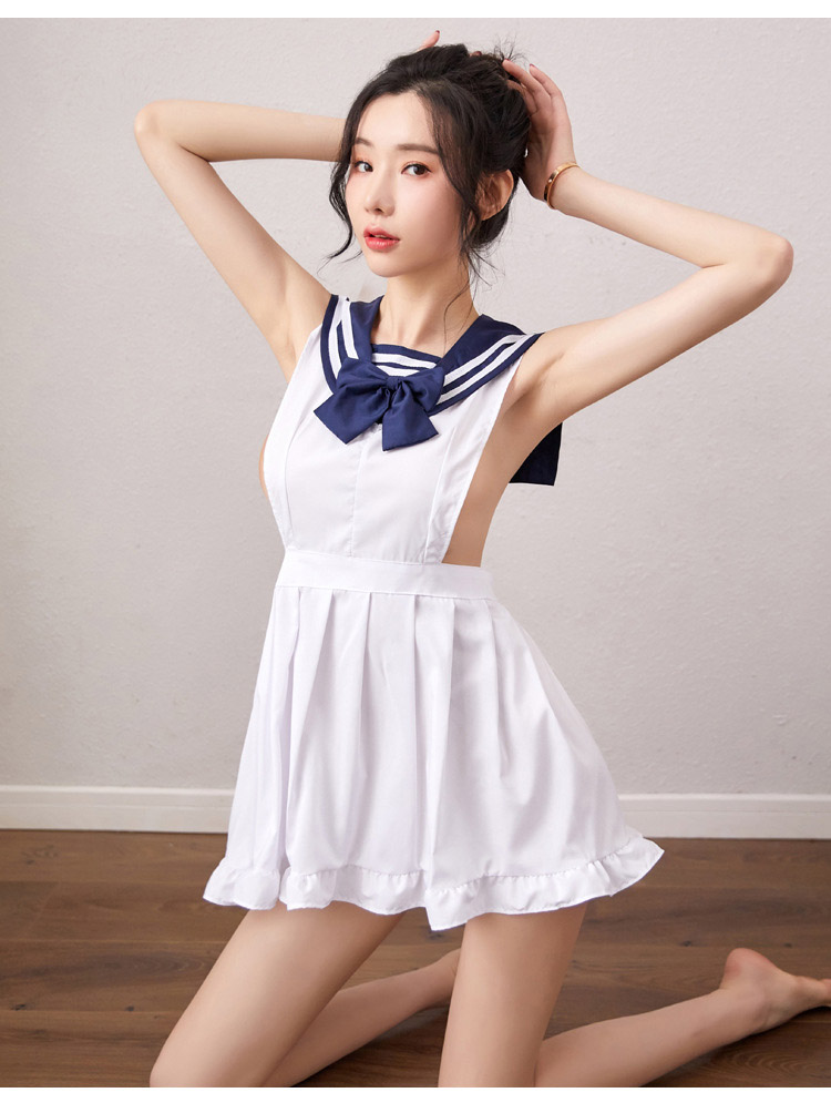 情趣内衣性感水手服女cos睡裙女护制服诱惑蕾丝网纱镂空开档透明睡衣