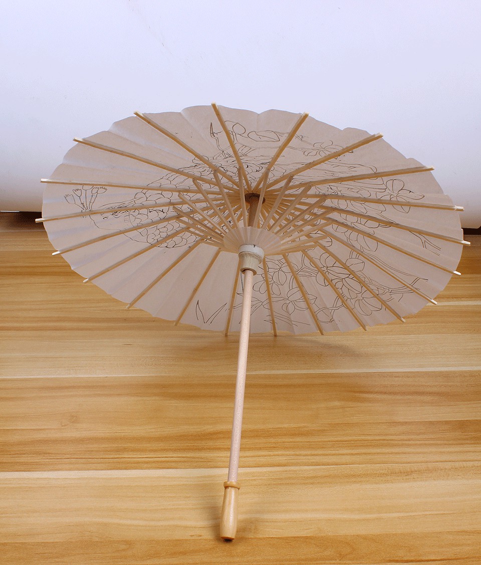 油纸伞空白油纸伞diy材料儿童手工绘画散幼儿园中国风涂鸦纸雨伞玩具