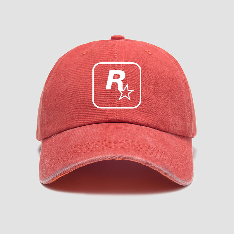 rockstar games周边r星标志帽子棒球帽男女原创鸭舌 酒红色 可调节