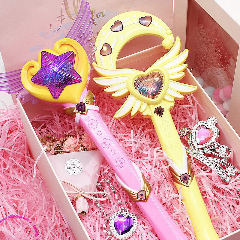 巴啦啦小魔仙儿童女孩玩具魔法棒仙女棒芭拉魔仙变身器发光音乐粉投影