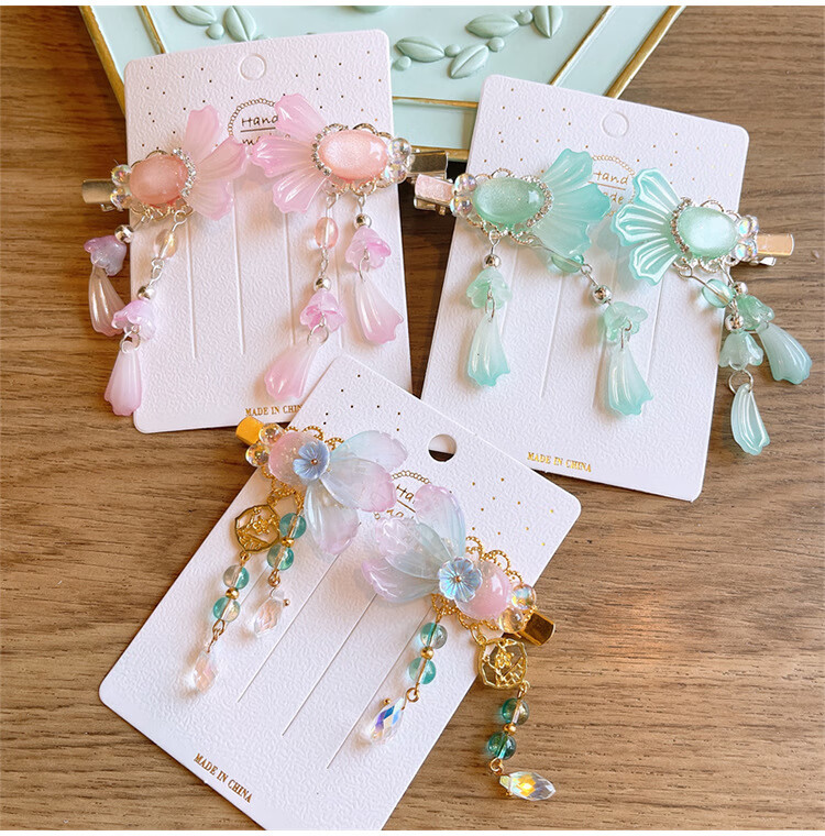 汉服儿童发饰发卡头饰夹子古风古代公主女童中国风古装发夹饰品 16