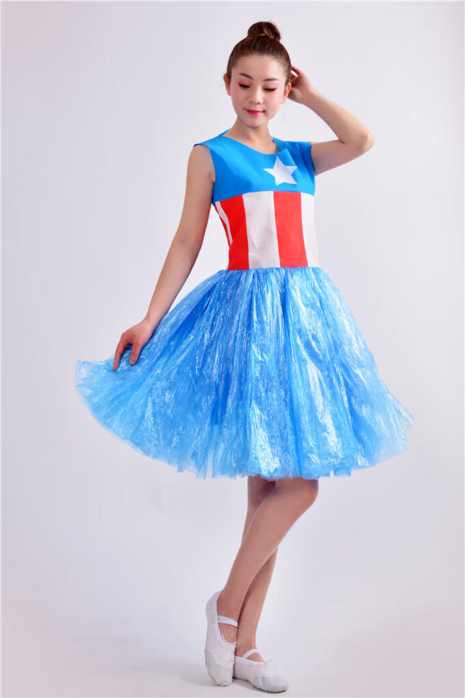 小憨鹿儿童环保服装diy材料手工环保衣服幼儿园亲子走秀服装成人时装