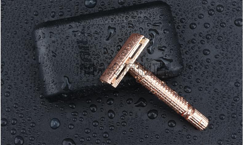 男士手动剃须刀老式胡子刮胡刀刮脸胡须刀架双面刀片手刮套装经典款