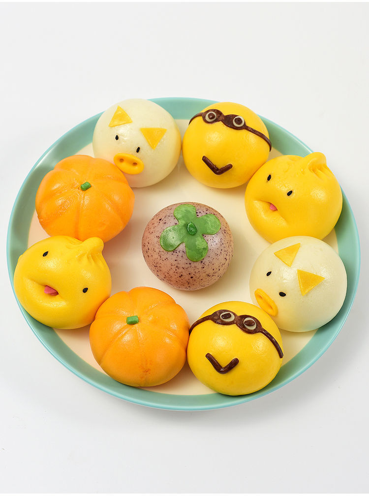 卡通儿童早餐奶黄包猪猪包豆沙包早饭半成品宝宝速冻小蜜蜂奶黄味1包