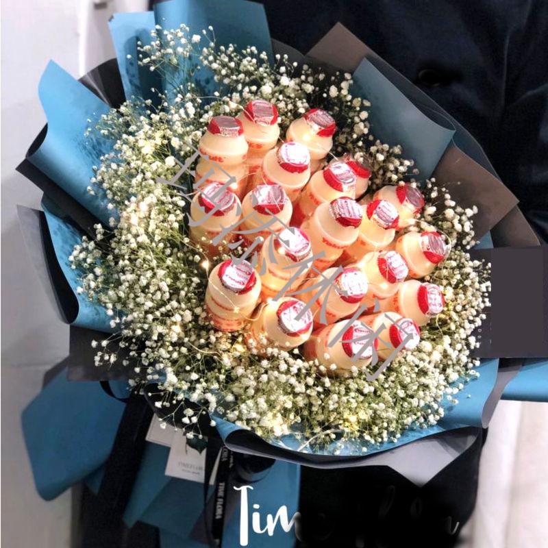 48小时发货零食饮料养乐多花束diy材料包套餐男女友闺蜜节日礼告白520