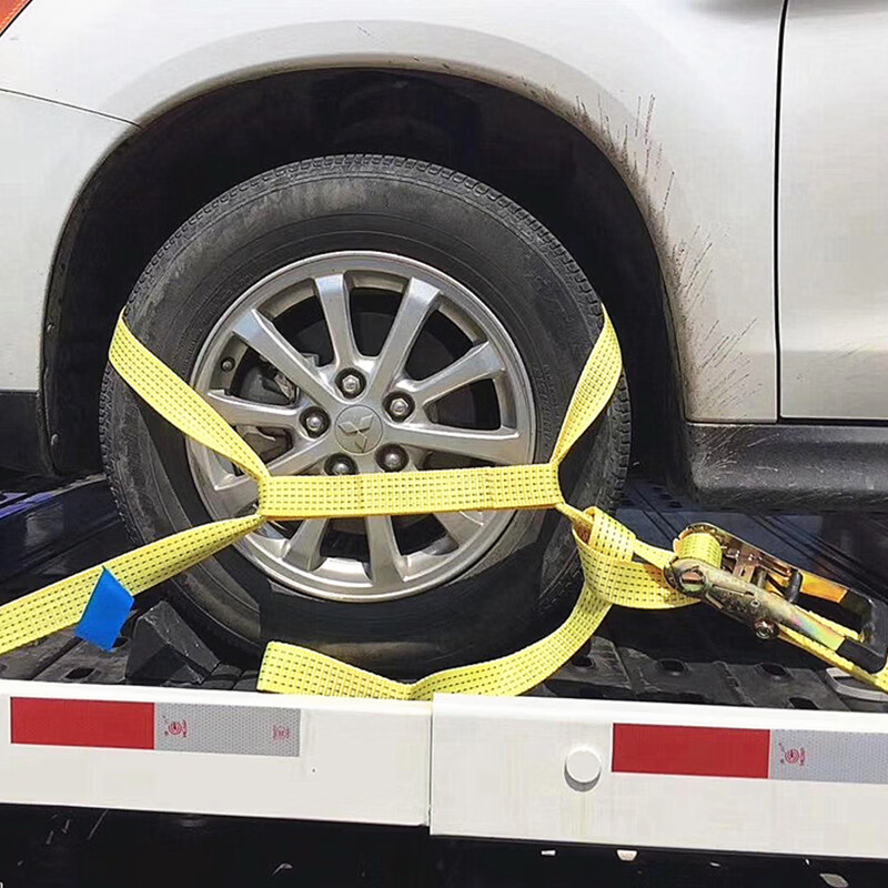 加厚清障救援拖车轮胎捆绑带固定绳清障车托臂绑带配件3mm厚5-7吨