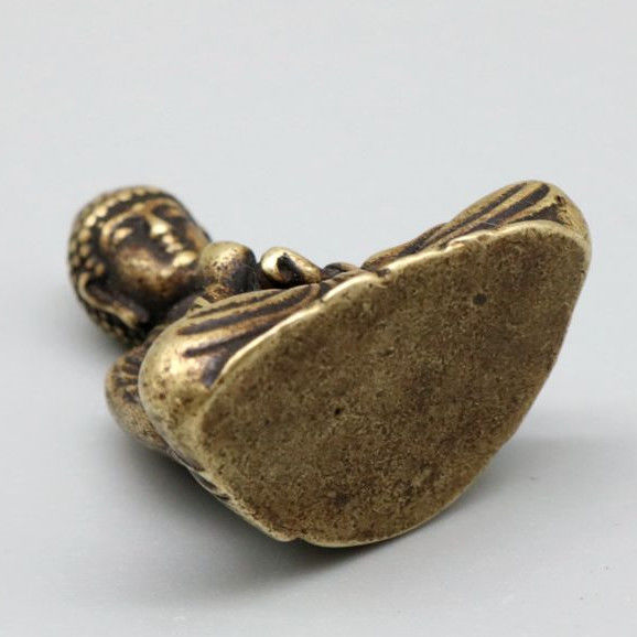 纯铜实心袖珍小摆件铜雕释迦牟尼口袋佛佛像桌摆古玩古董铜佛纯铜释迦