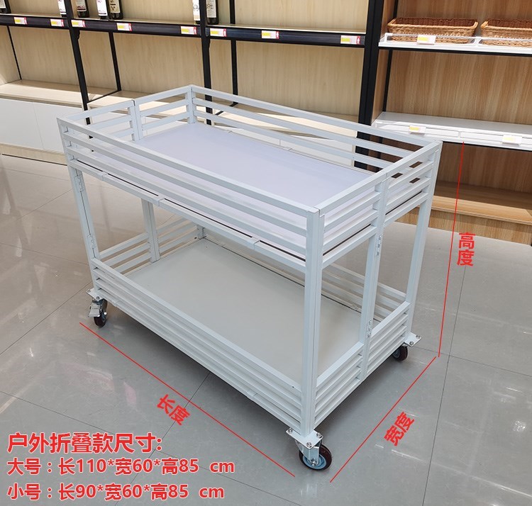 小推车可折叠市花车地摊货架 车户外移动 户外摆摊推拉-特大号黑色 长