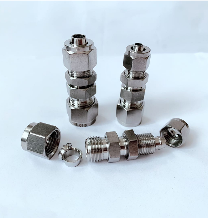 利比尔 304 卡套转快拧接头 卡套硬管转软管接头 穿板接头 不锈钢管pu