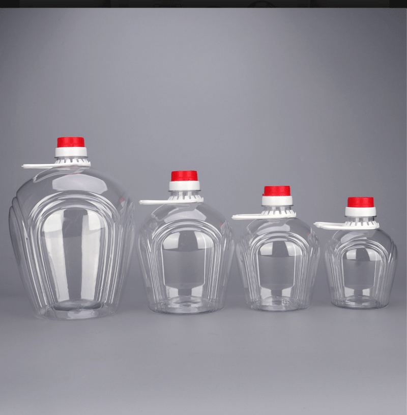 食品级塑料食用油壶油桶白酒米酒桶黄酒坛5l爱心瓶4只装整箱价格