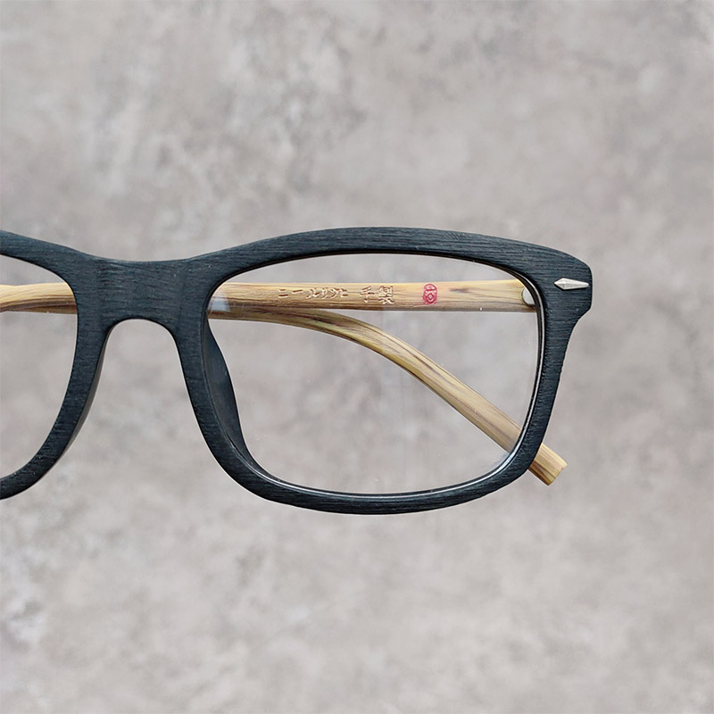 poeroy时尚网红黑框眼镜通用檀木镜腿复古个性眼镜架ins可配有度数