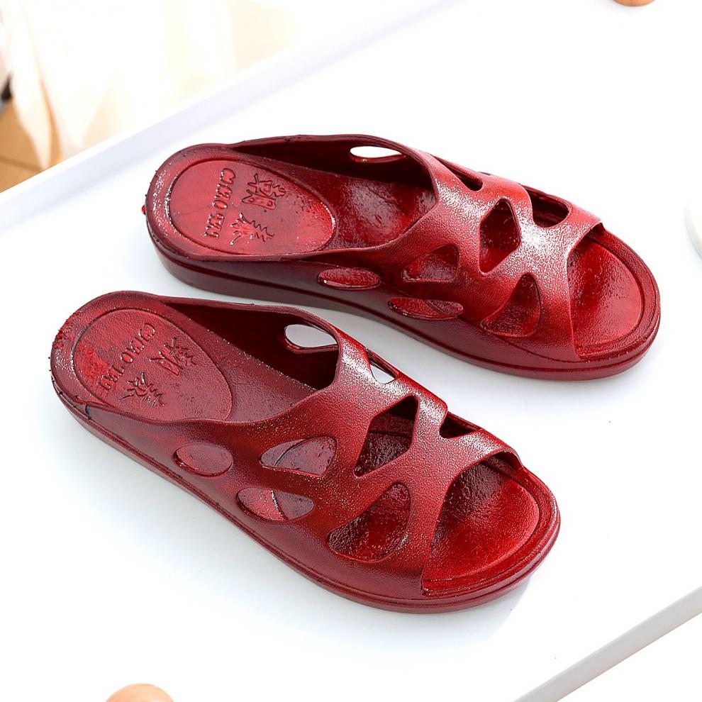 广东老式凉拖鞋扡鞋中老年女鞋塑料软底妈妈凉扦鞋居家防滑平跟老人