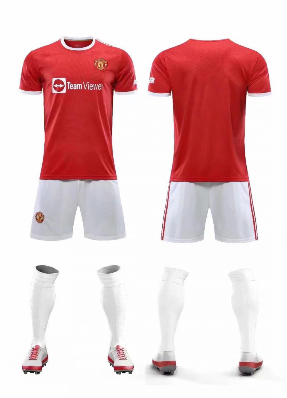 腾讯体育官方旗舰店同款曼联球衣21-22赛季主场客场c罗成人儿童短袖