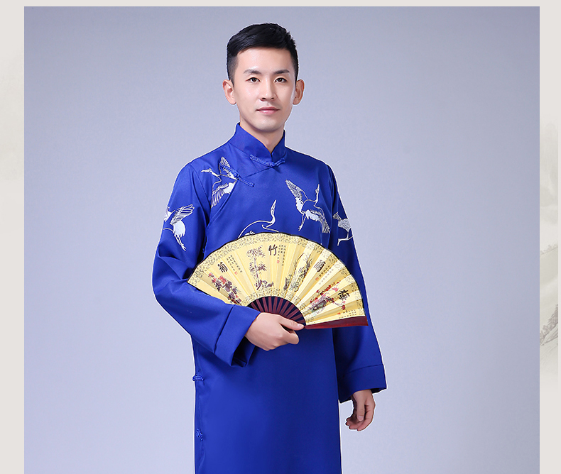 相声表演服装大褂长袍学生男古风民国风唐装长衫快板演出服五四青年装