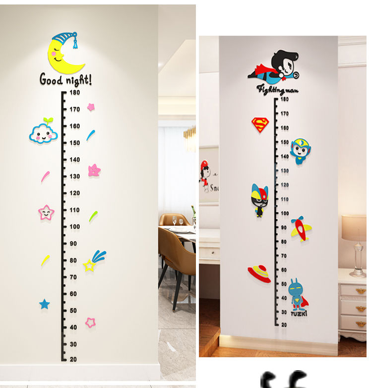 身高墙贴 儿童3d立体卡通宝宝量身高尺贴纸自粘儿童房装饰贴画家用 02