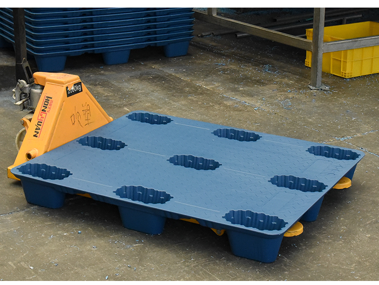 叉车托盘吹塑九脚塑料托盘叉车板仓库防潮垫板货架储物卡板堆货托板