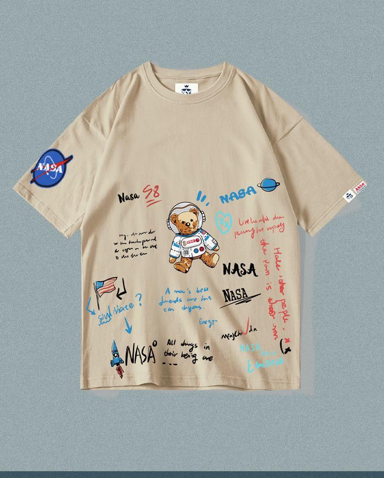 纪凡豹nasa联名美国宇航员夏季潮流韩版衣服王一博同款短袖t恤男 恤 