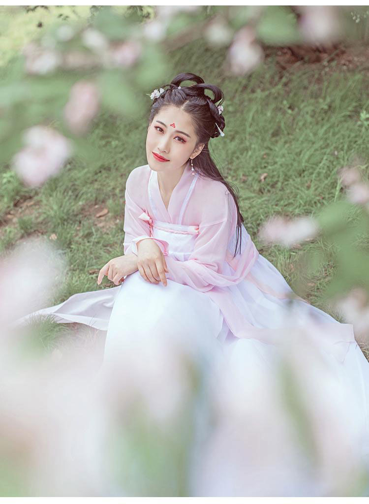 依锦艾@汉服女齐胸襦裙学生日常汉服襦裙古风古装仙女裙飘逸清新淡雅