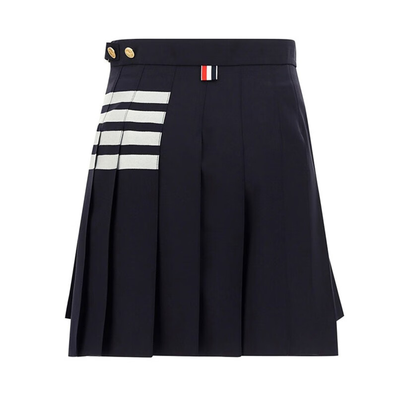 汤姆 布朗(thom browne)半裙经典款女士羊毛百褶短裙 海军蓝fgc402v