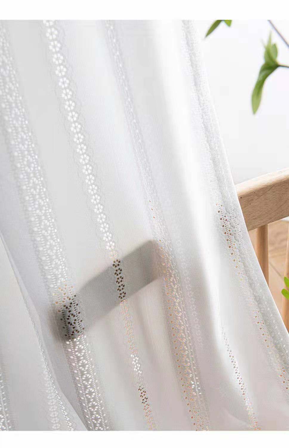 美客梵(e-makeup)镜面纱窗帘免打孔安装窗纱帘透光