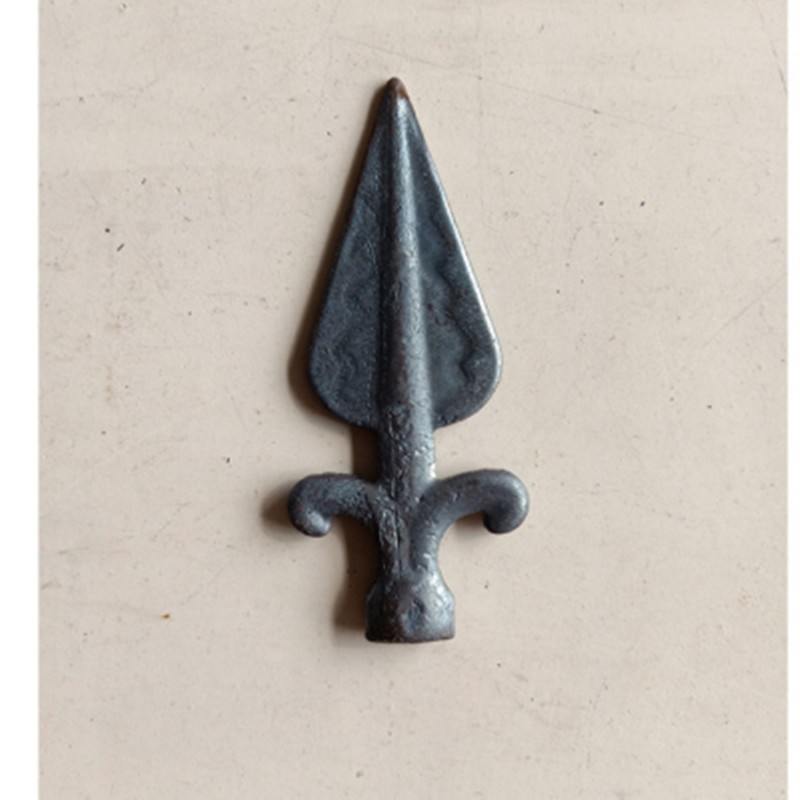 宸轩宝铁艺配件锻打熟铁枪头矛尖枪尖矛头非铸铁大门围栏配件铁花材料