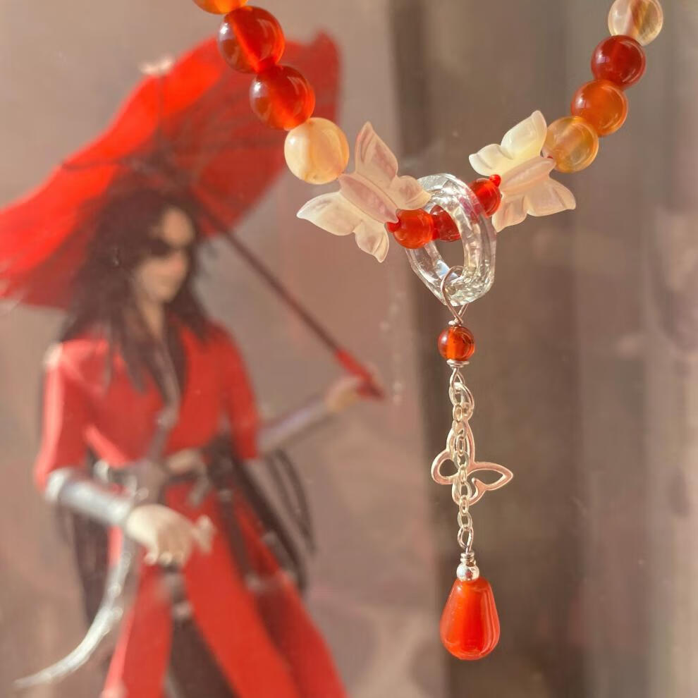 天官赐福周边手链天官赐福脑洞衍生周边花城血雨探花红玛瑙骨灰指环