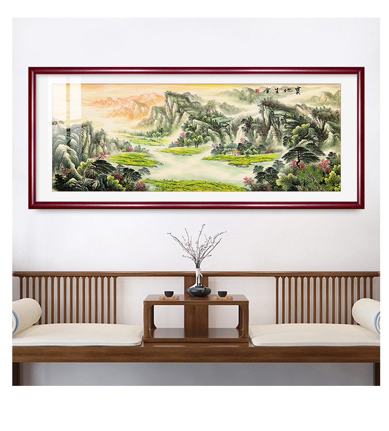 山河社稷图动漫 江山如此多娇山水画字画客厅装饰画聚财国画锦绣山河