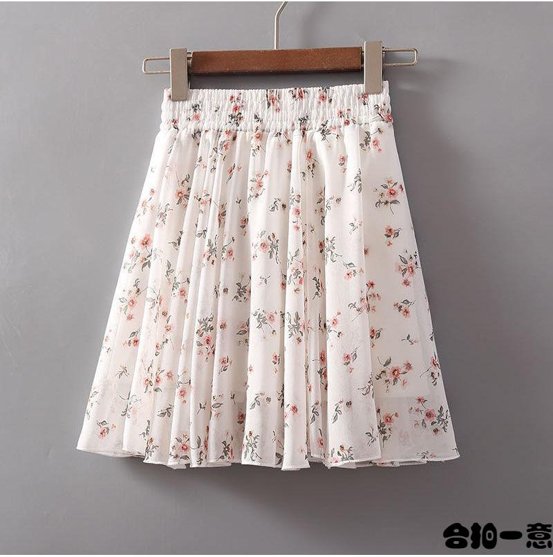 雪纺半身裙女短裙雪纺半身裙小个子小碎花半身裙女夏季新款高腰韩版